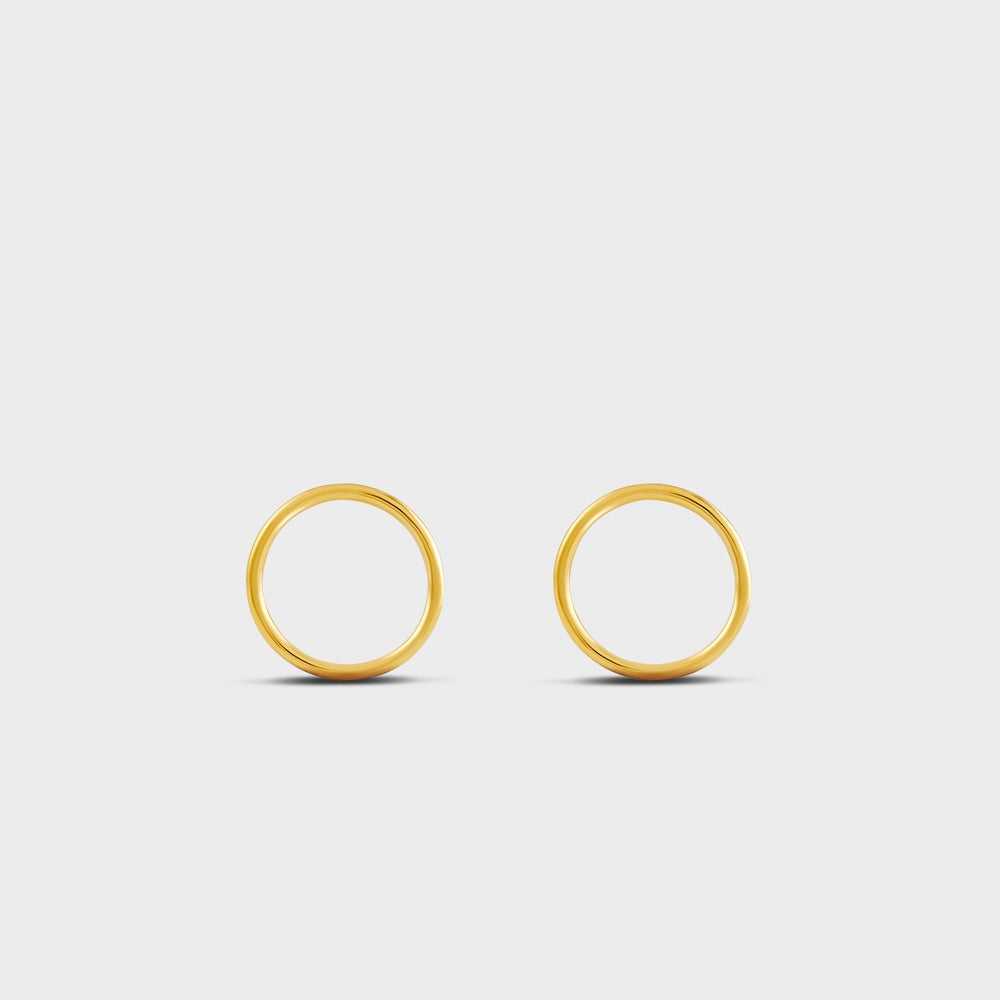 10mm Round Circle Outline Post Earrings