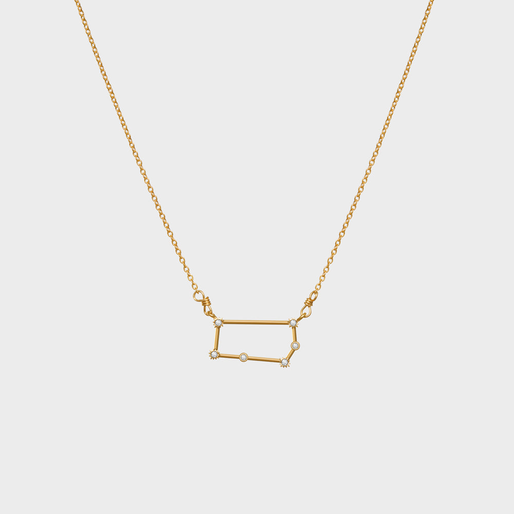 Gemini Constellation CZ Outline Necklace