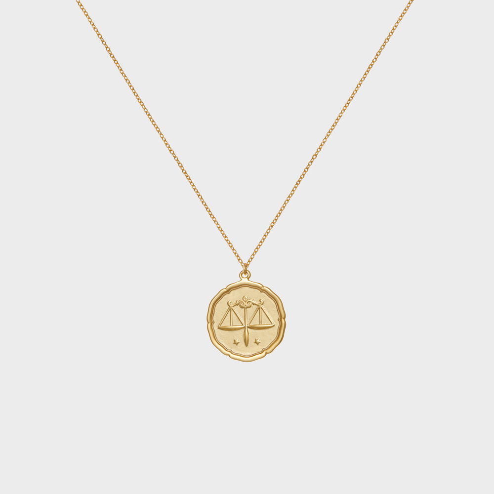 Libra Astrology Coin Necklace