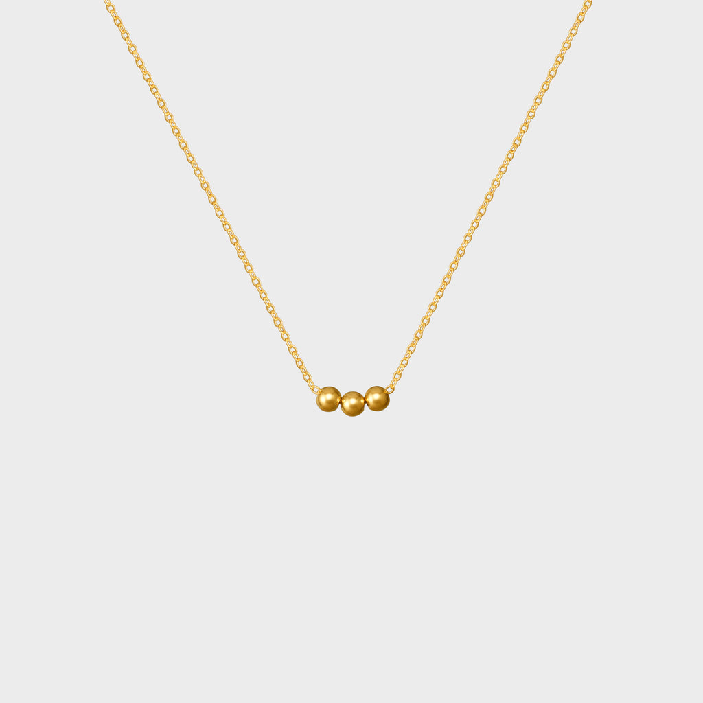 Triple Smooth Beads Necklace