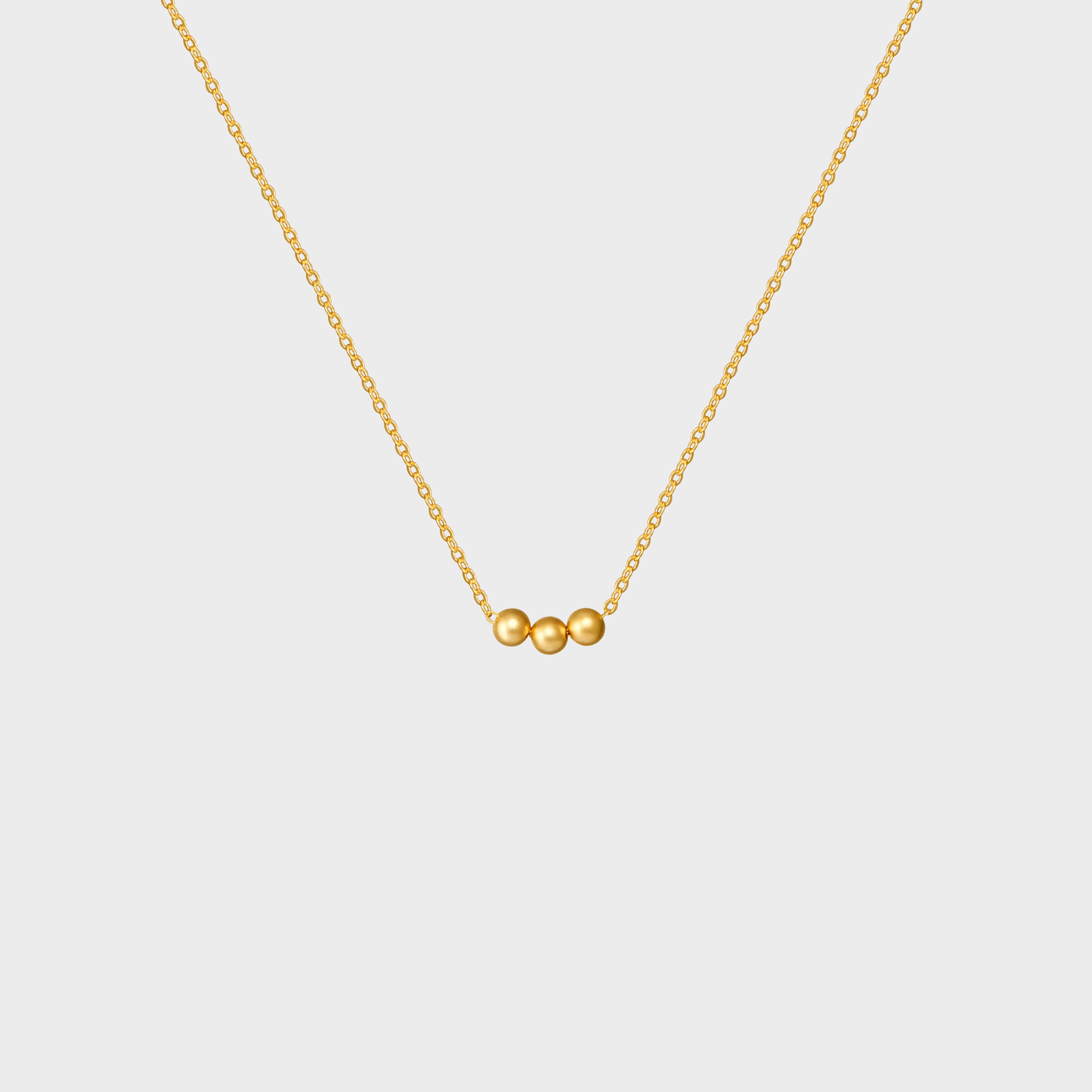 Triple Satin Beads Necklace