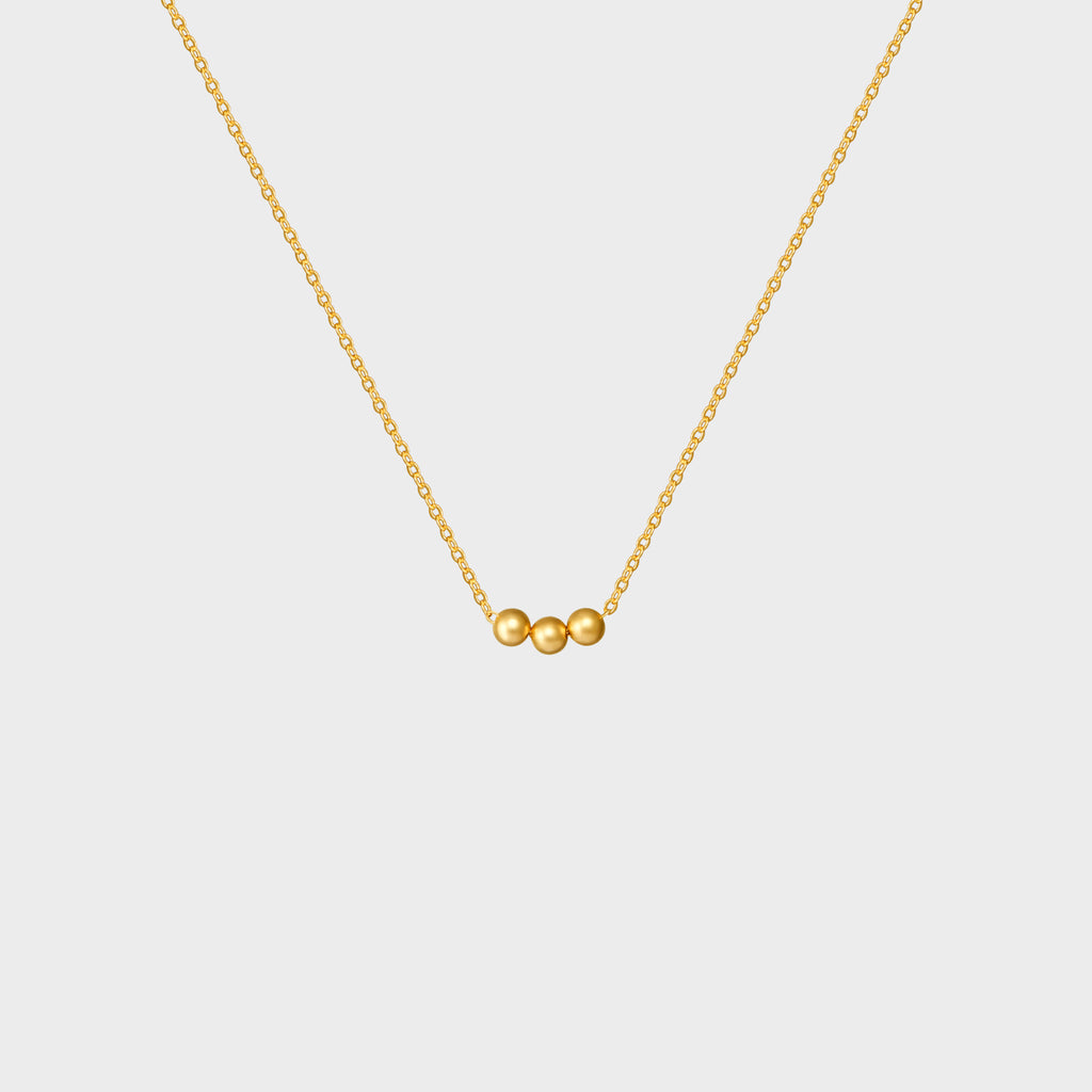 Triple Satin Beads Necklace