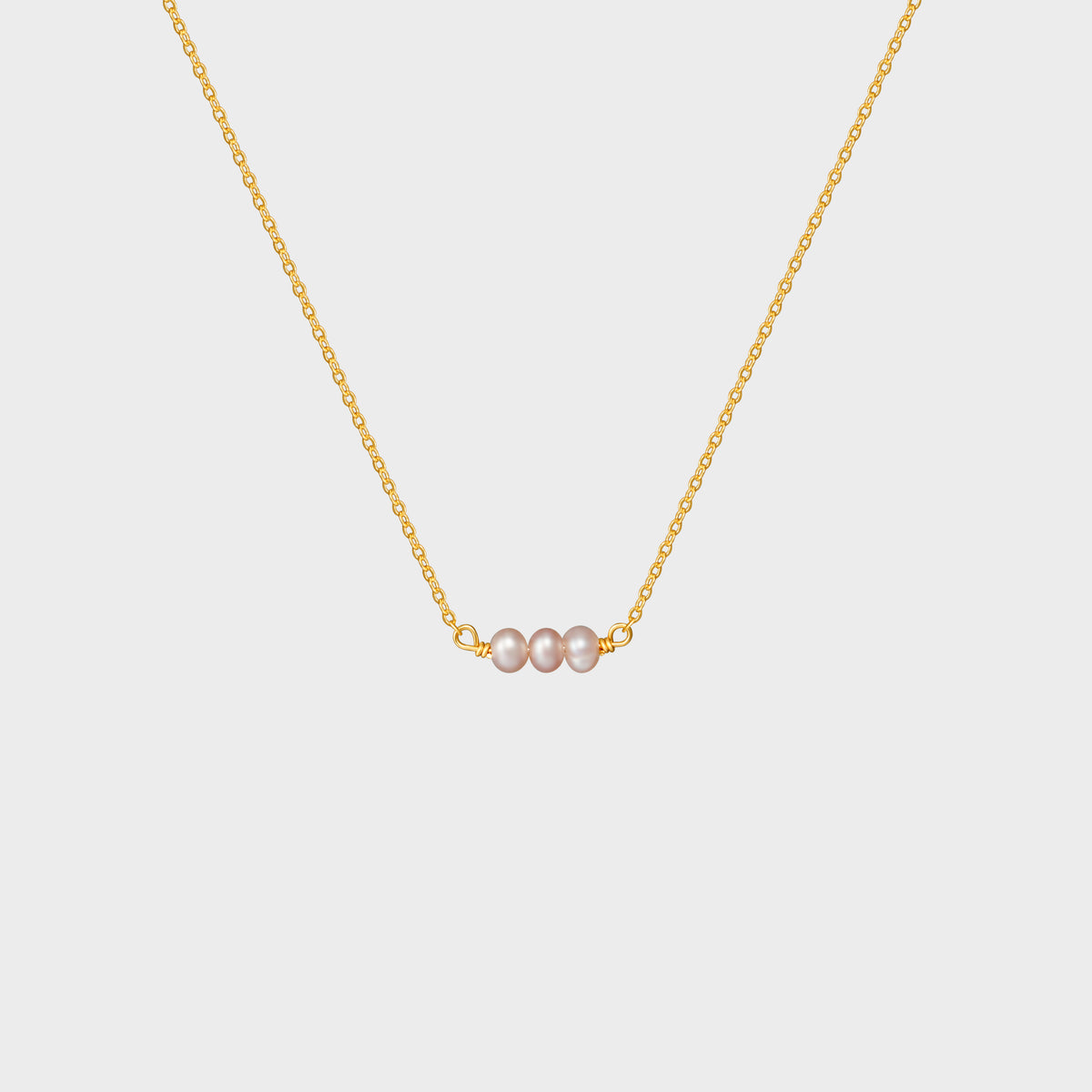 Triple Tiny Blush Pearls Necklace