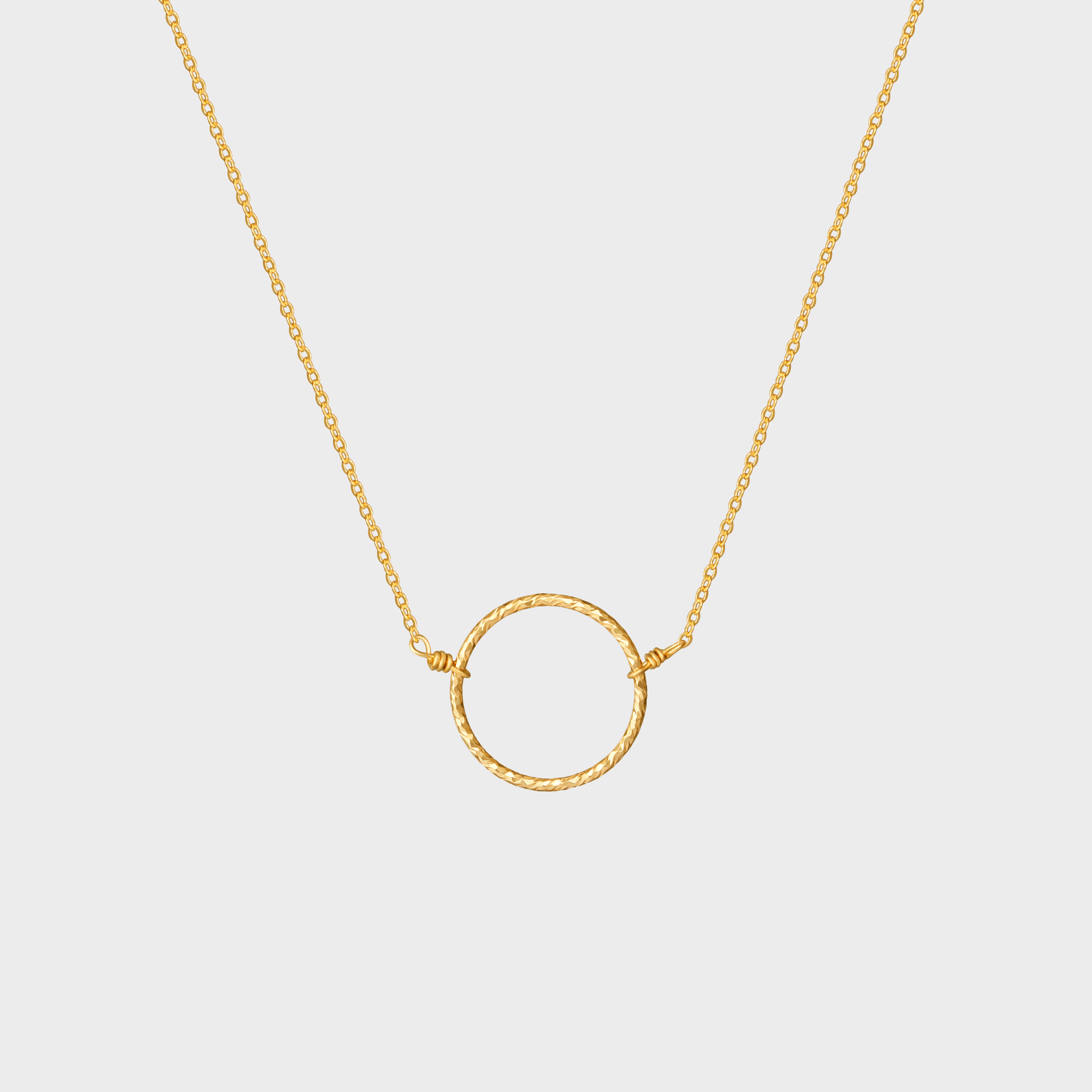 Diamond Cut Circle Necklace