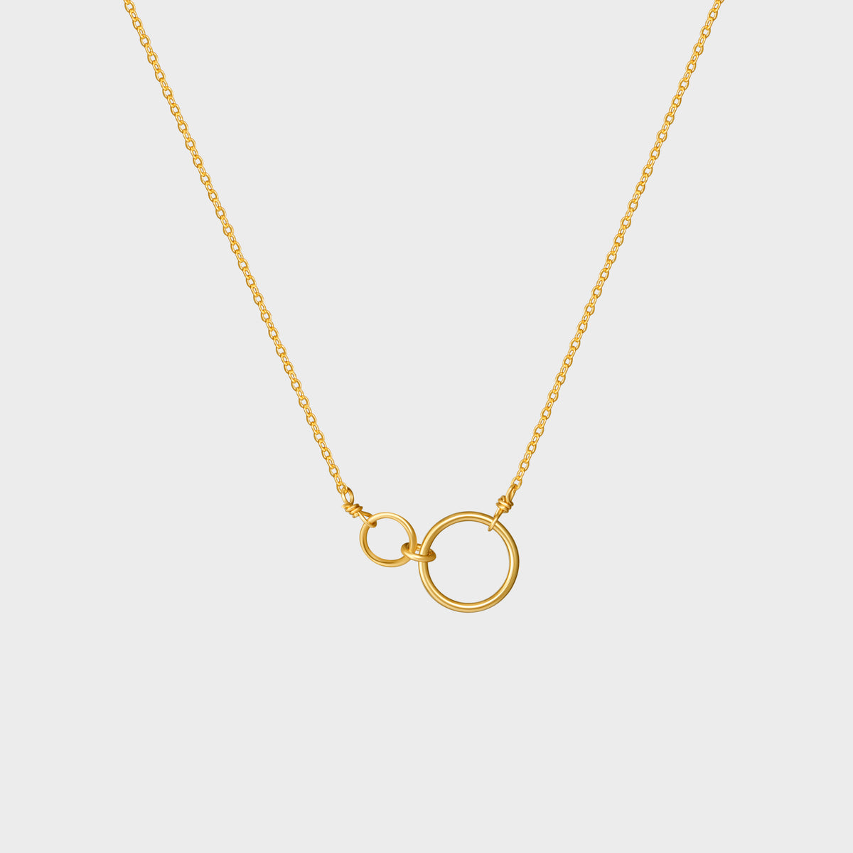 Offset Interlock Circles Necklace