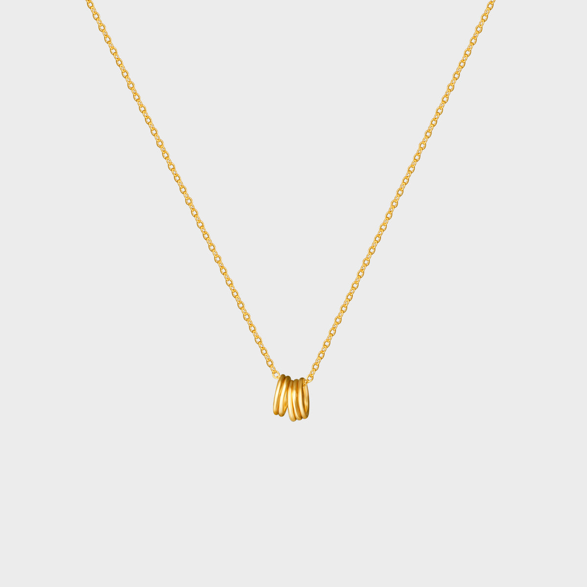5 Tiny Free Running Circles Necklace