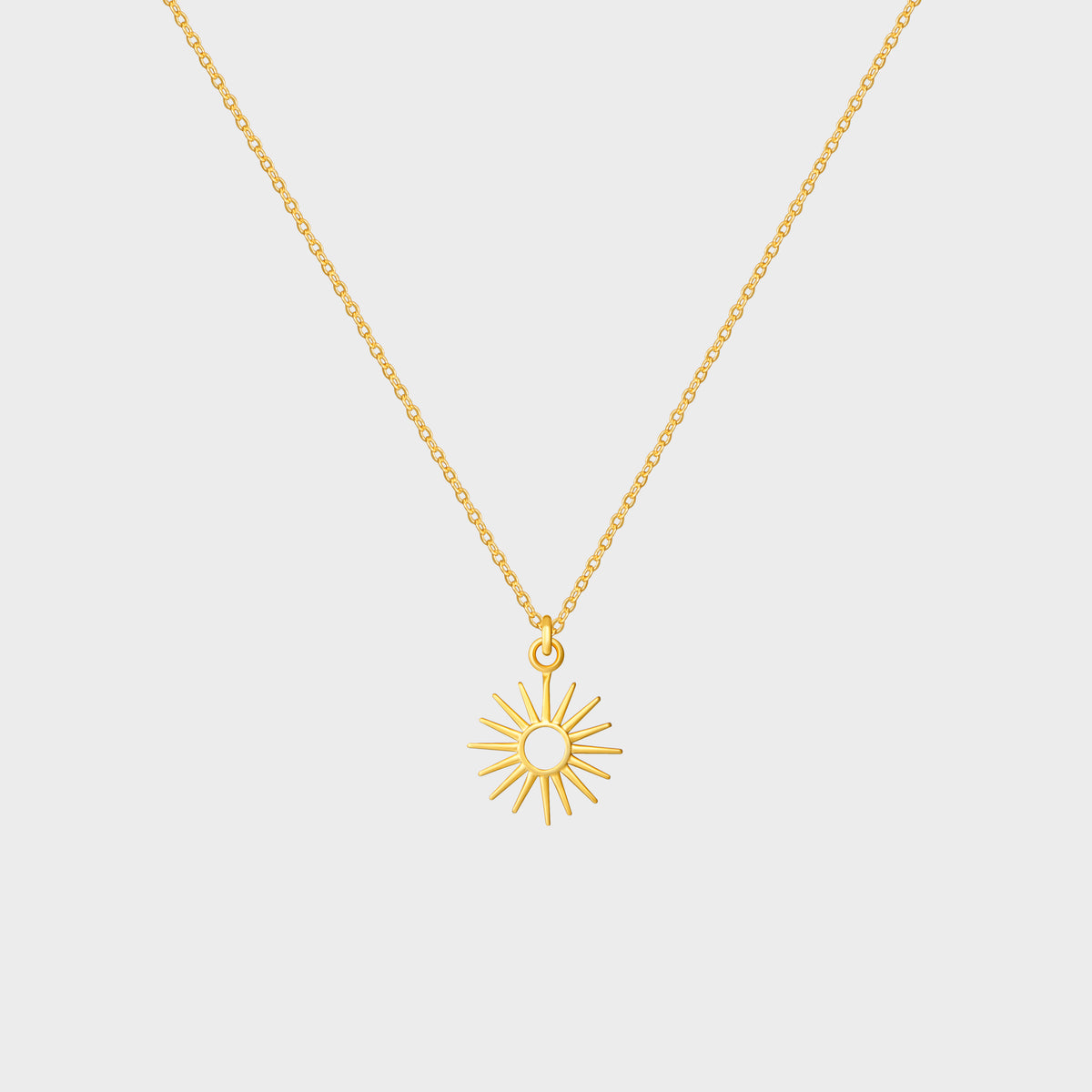 Small Sun Outline Pendant Necklace
