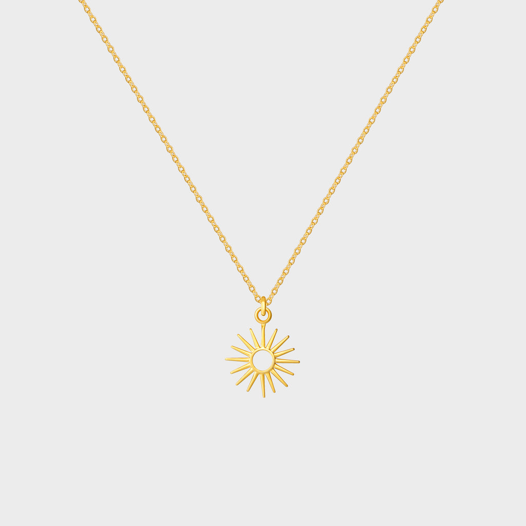 Small Sun Outline Pendant Necklace