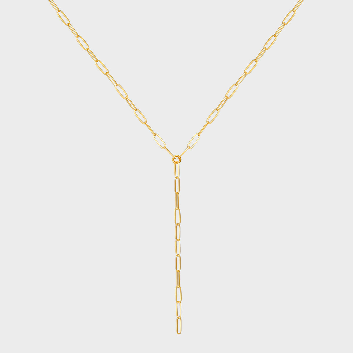 Y Drop Lariat Rectangular Chain Necklace