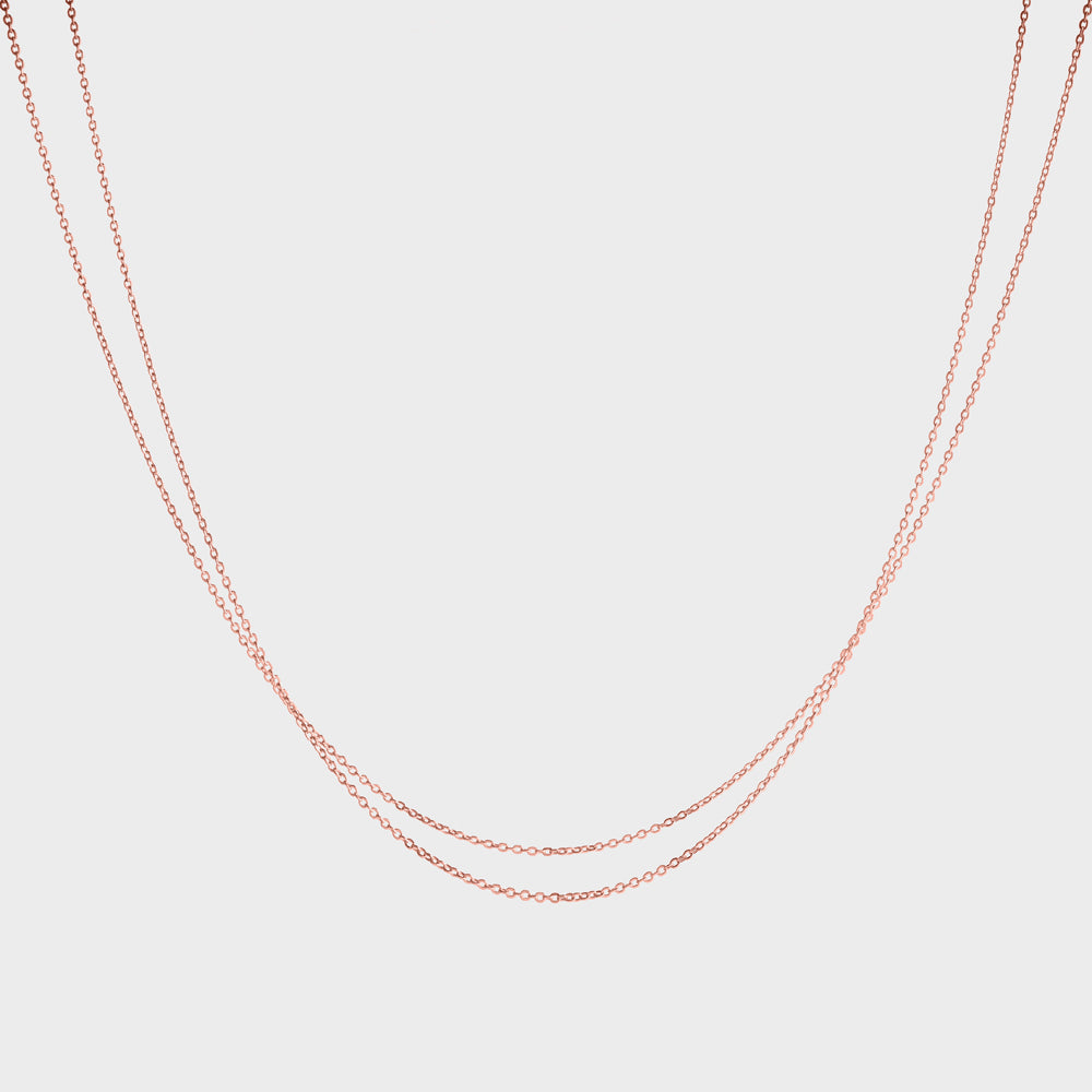 Thin Fine Chain Double Wrap Collar Necklace