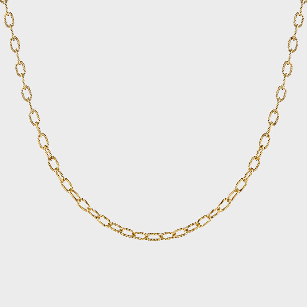 Textured Oval Links Choker Collar Necklace