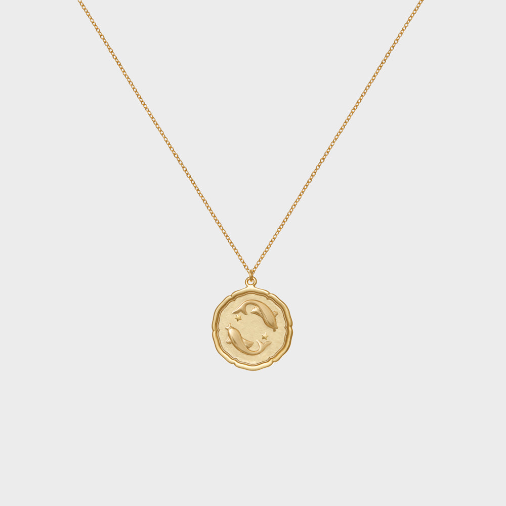 Pisces Astrology Coin Necklace