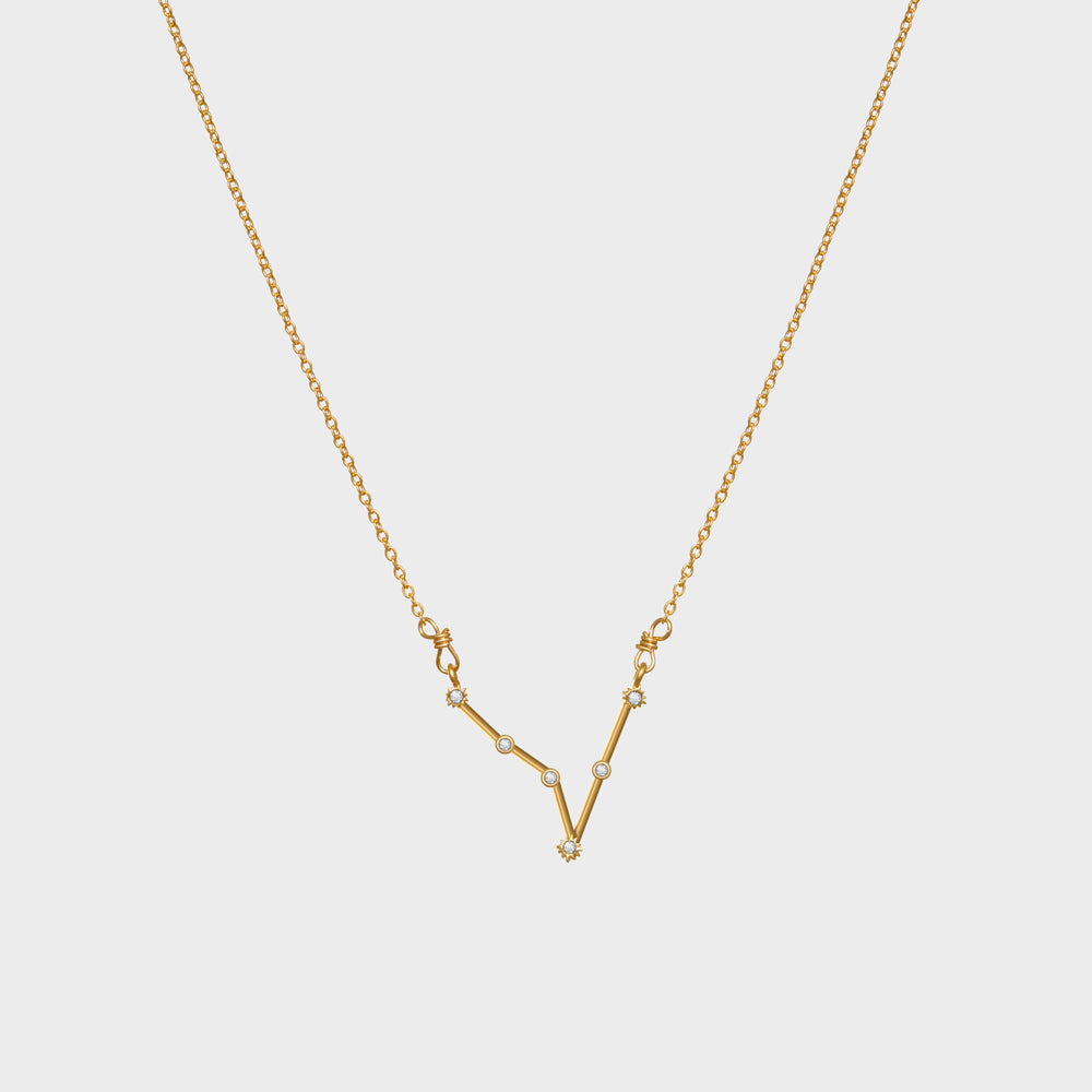 Pisces Constellation CZ Outline Necklace