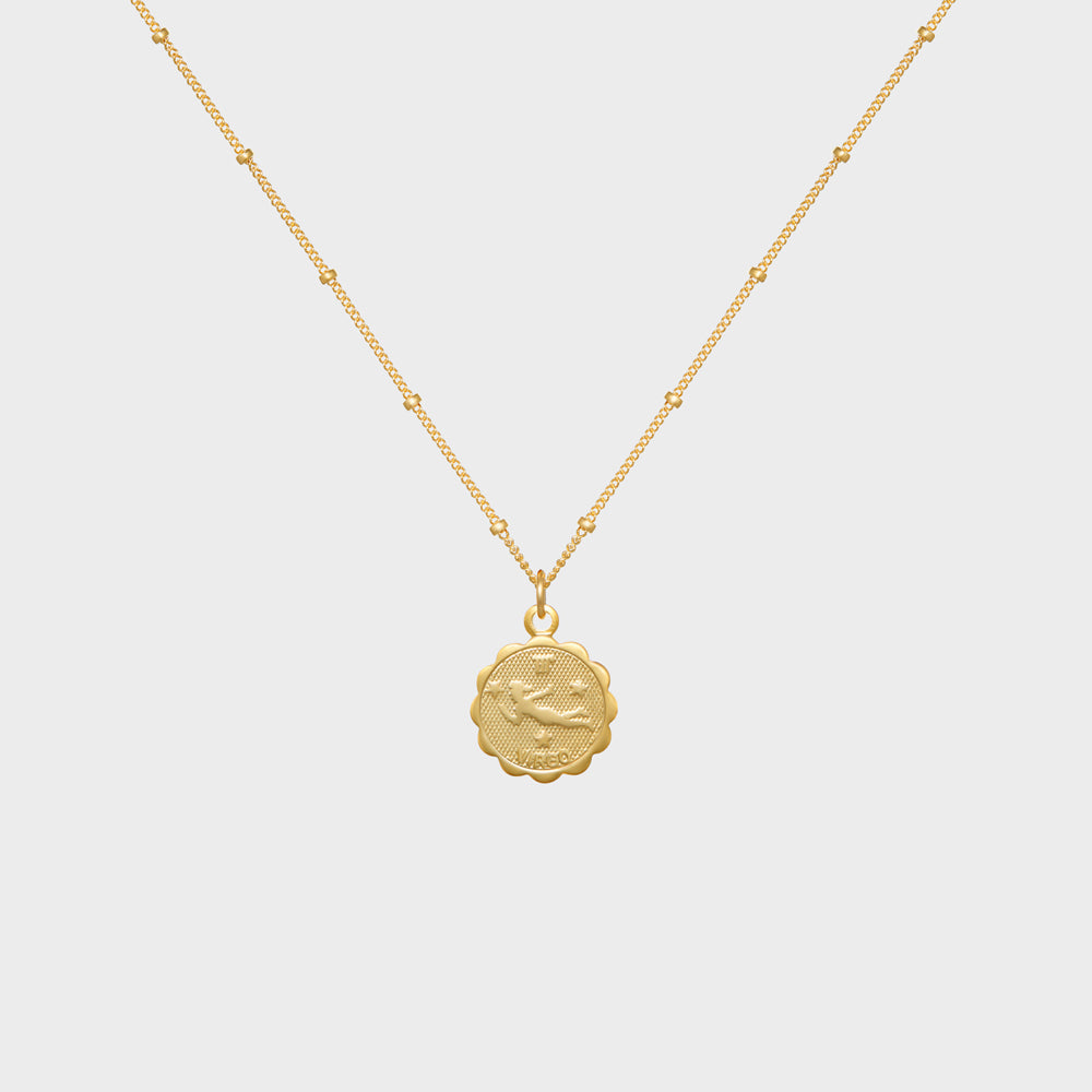 Virgo Astrology Medallion Necklace
