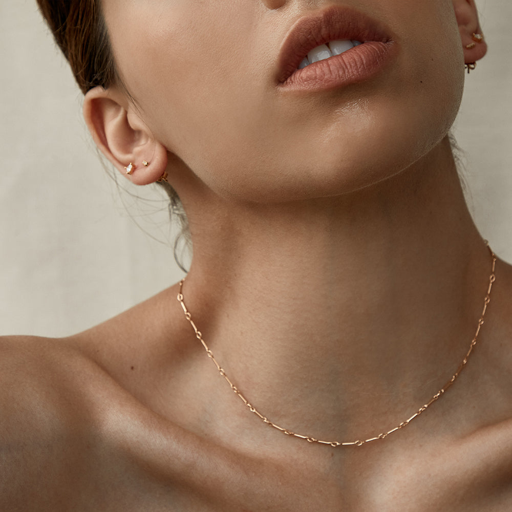 Bar Links Chain Choker Collar Necklace